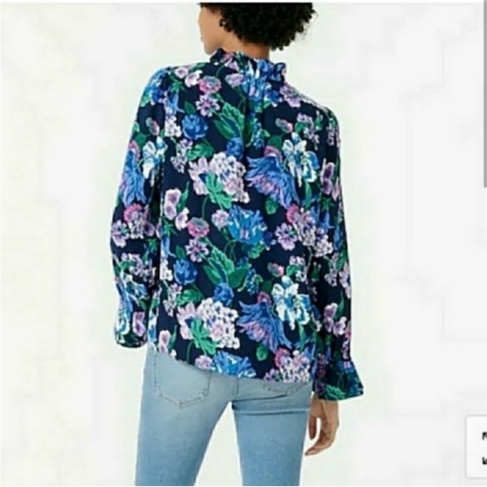 J.Crew Ruffleneck top in floral 365 crepe Size XS - Picture 3 of 10